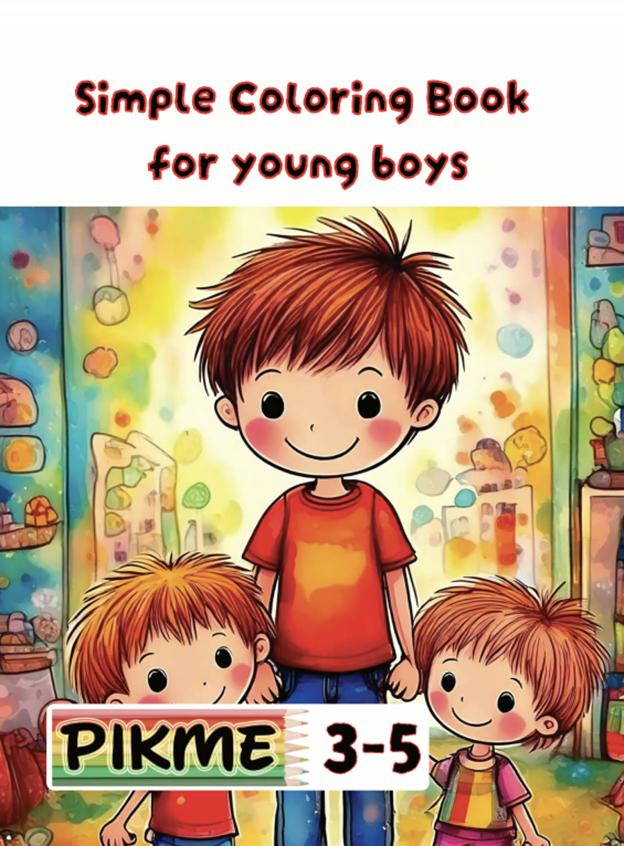 Simple Coloring Book for Young Boys cover