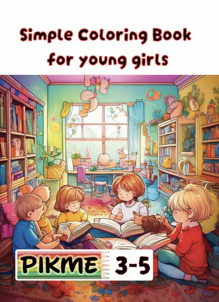 Simple Coloring Book for Young Girls cover
