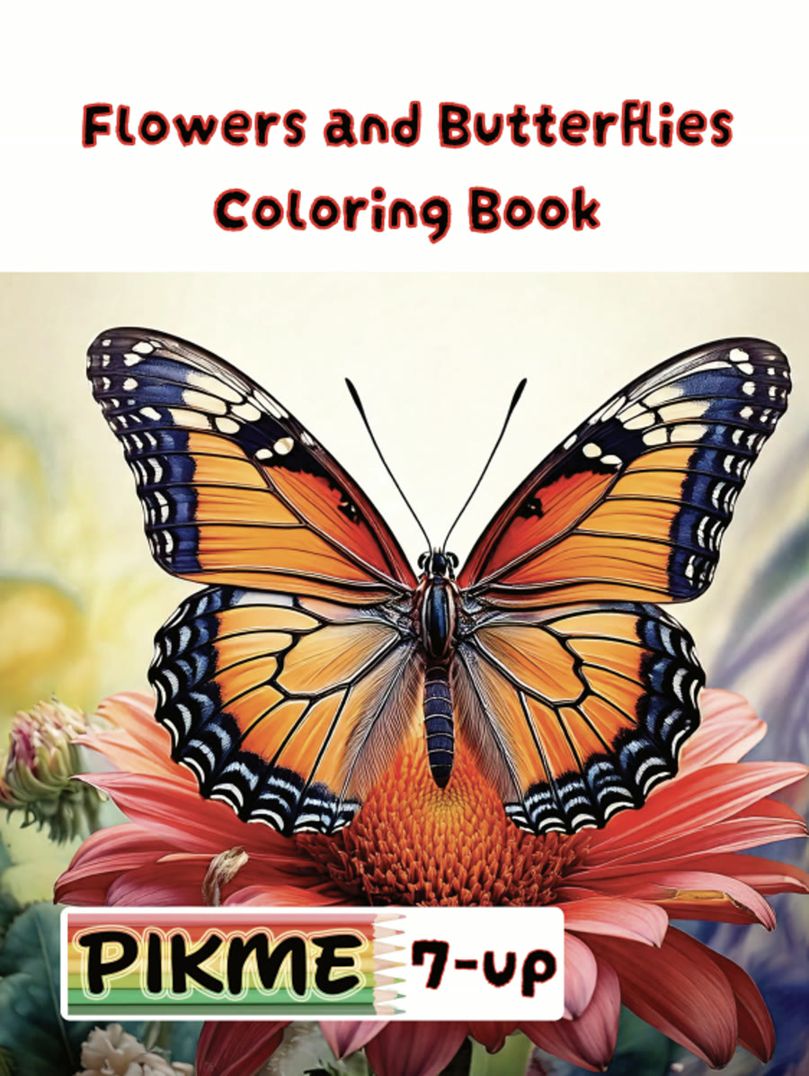 Flowers and Butterflies Coloring Book cover