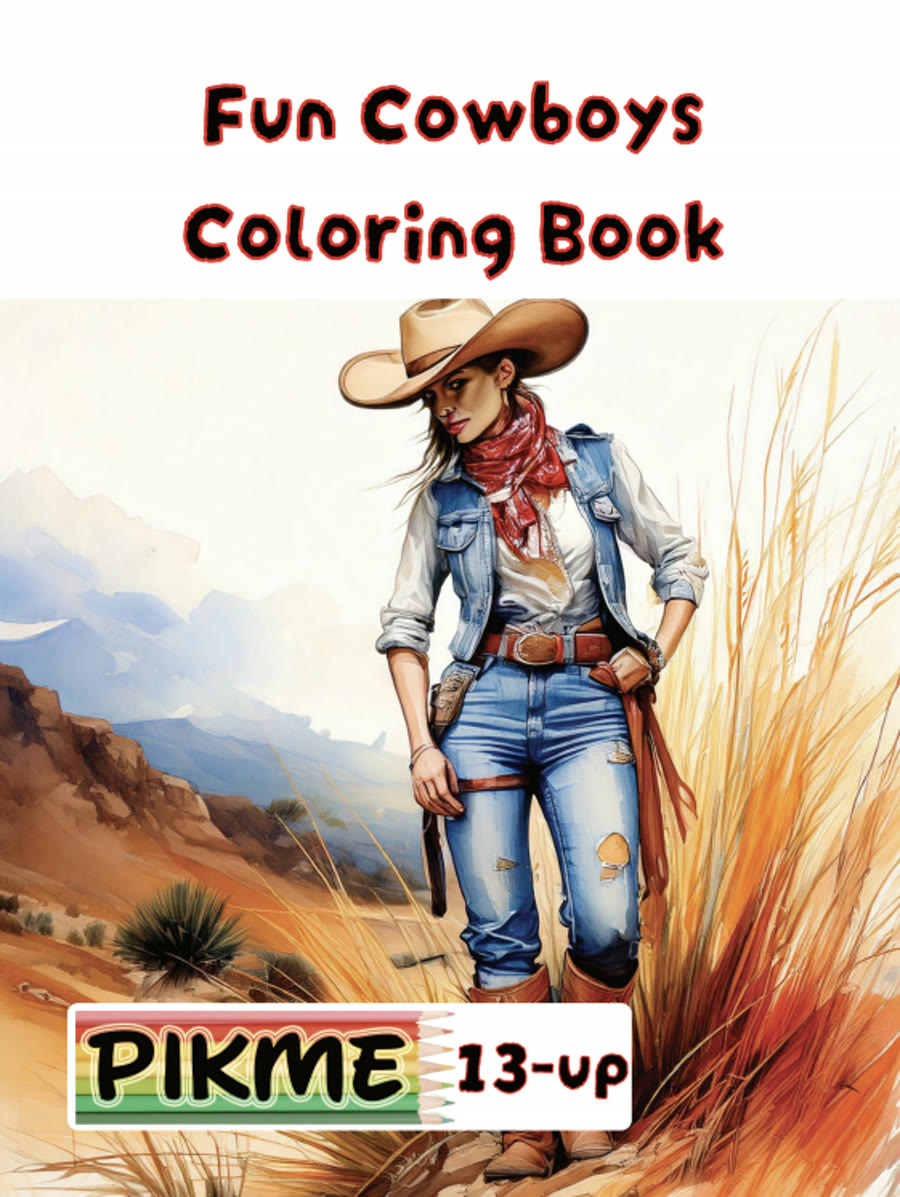 Fun Cowboys Coloring Book cover