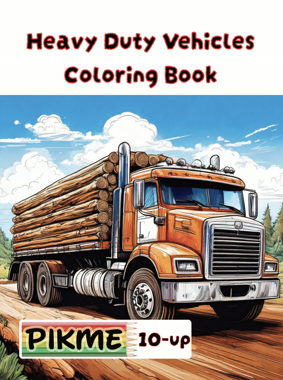 Heavy Duty Vehicles Coloring Book cover