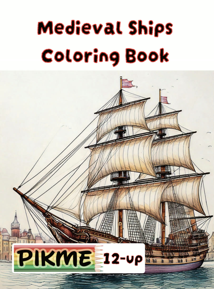 Medieval Ships Coloring Book cover