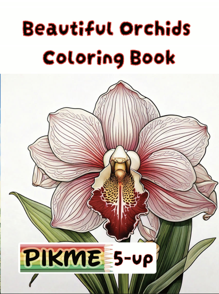 Beautiful Orchids Coloring Book cover