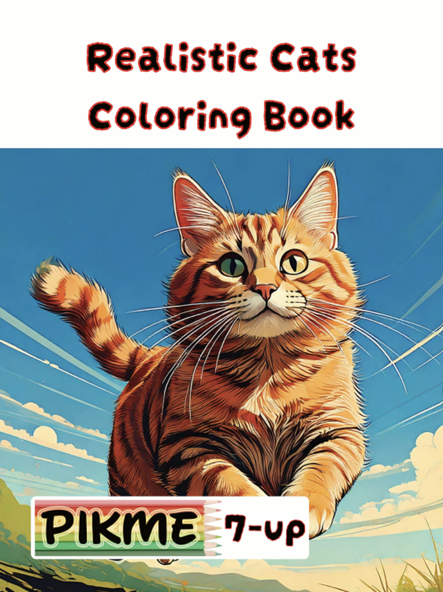 Realistic Cats Coloring Book cover