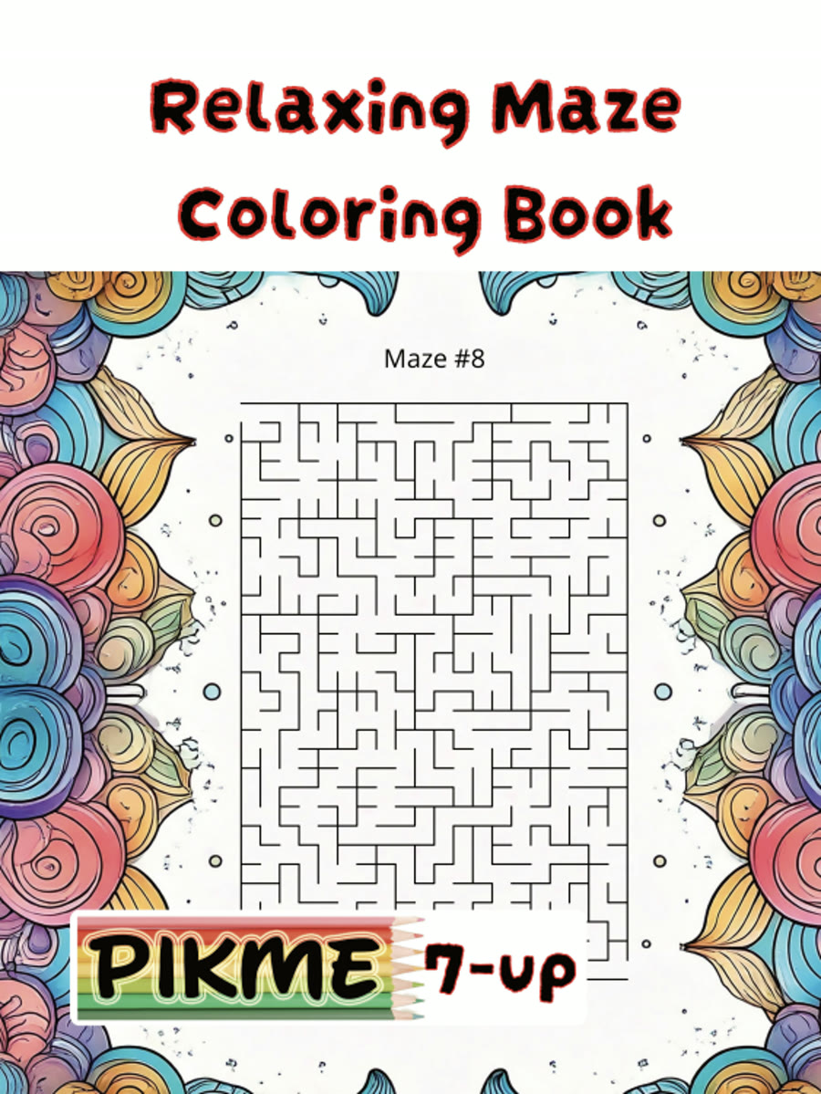 Relaxing Maze Coloring Book cover