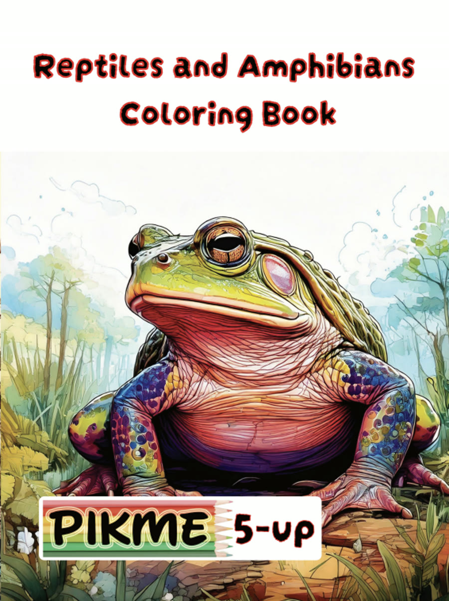 Reptiles and Amphibians Coloring Book cover