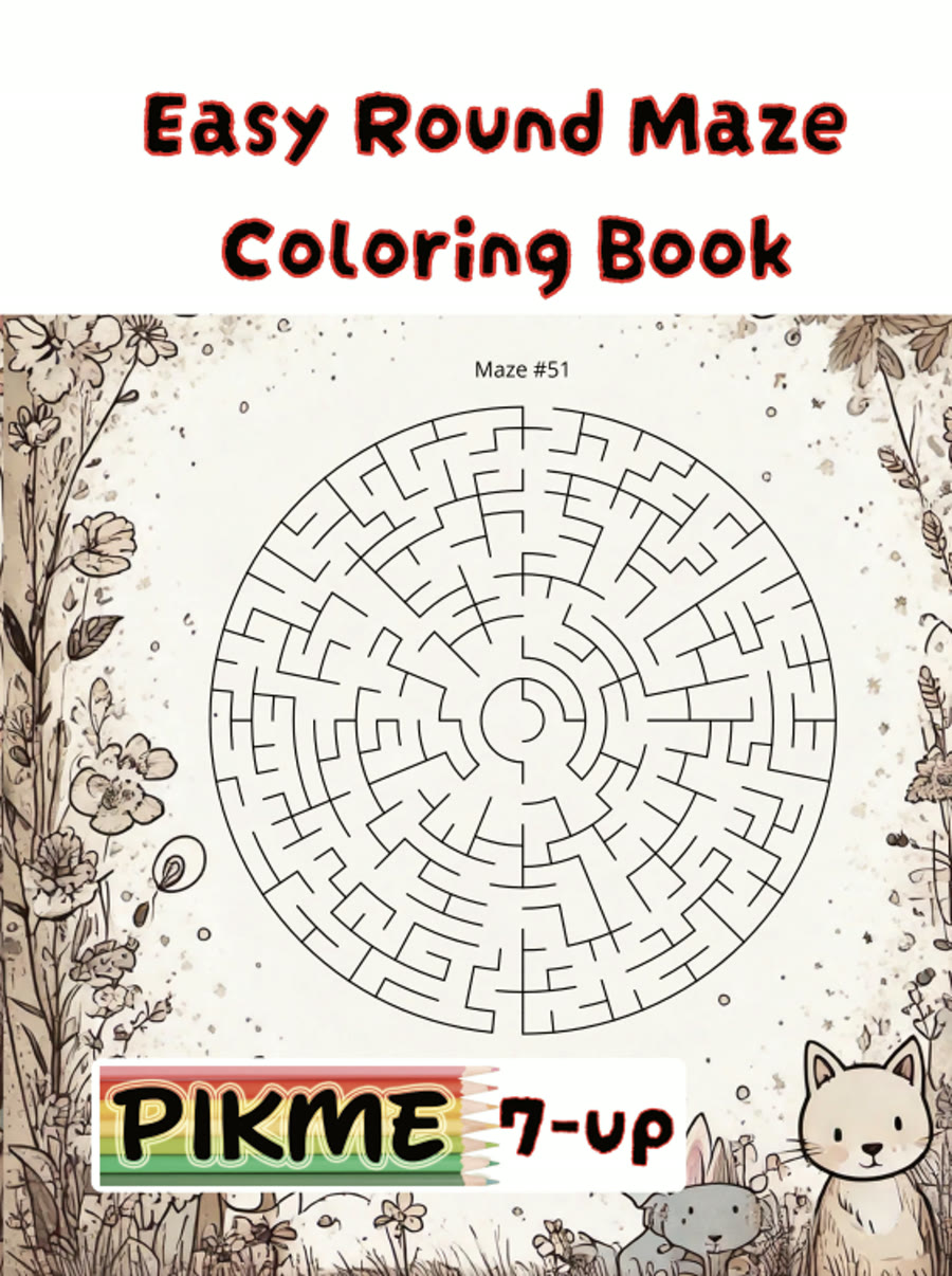 Easy Round Maze Coloring Book cover