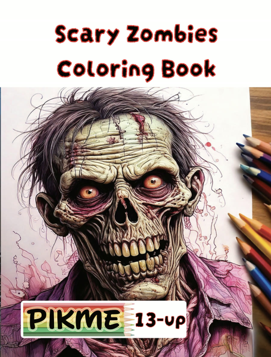 Scary Zombies Coloring Book cover