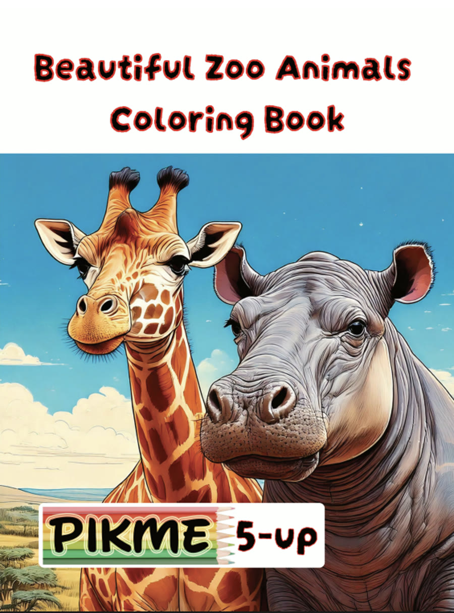 Beautiful Zoo Animals Coloring Book cover
